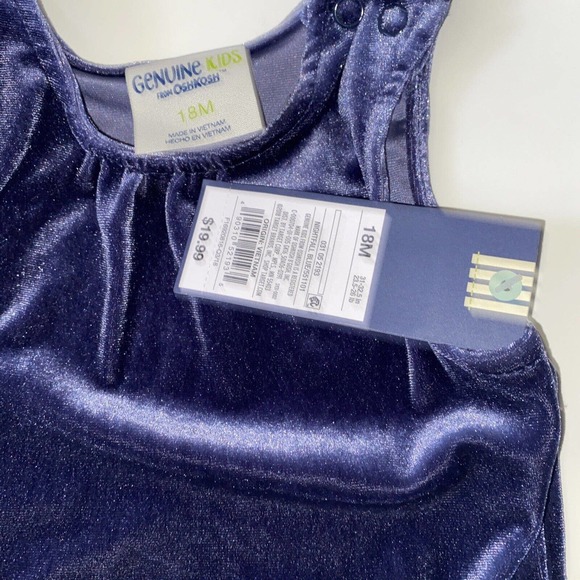 OshKosh Nightfall Blue Snap Leg Jumpsuit 18 months New with Tags - Picture 2 of 6